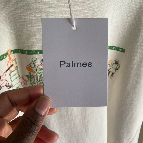 NWT Mens Palmes Off-Scenery Crewneck Sweatshirt, size XL in Off-White - Picture 3 of 15